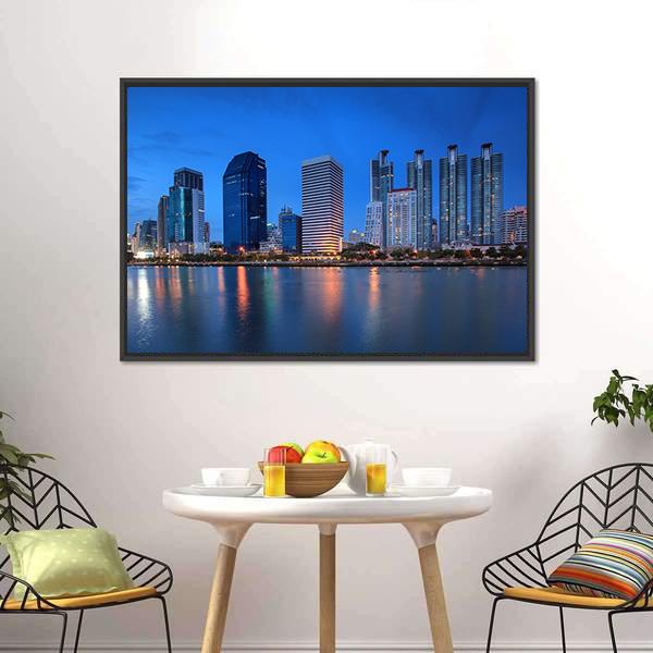 Buildings In Bangkok Downtown Panoramic Canvas Wall Art-1 Piece-36" x 12"-Tiaracle