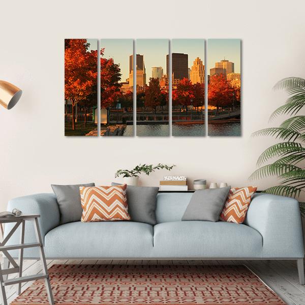 Buildings In Montreal Canvas Wall Art-5 Horizontal-Gallery Wrap-22" x 12"-Tiaracle