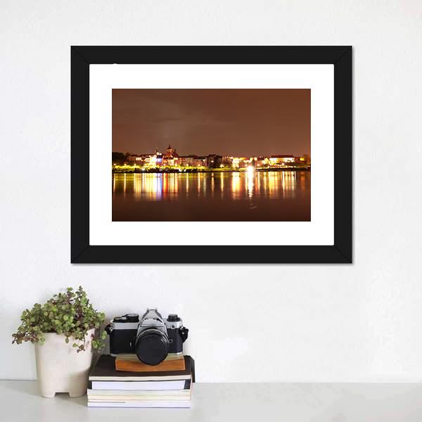 Buildings Near River Wisla Panoramic Canvas Wall Art-1 Piece-36" x 12"-Tiaracle
