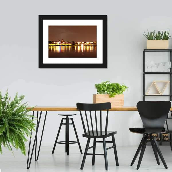 Buildings Near River Wisla Panoramic Canvas Wall Art-1 Piece-36" x 12"-Tiaracle