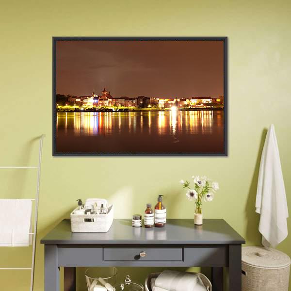 Buildings Near River Wisla Panoramic Canvas Wall Art-1 Piece-36" x 12"-Tiaracle