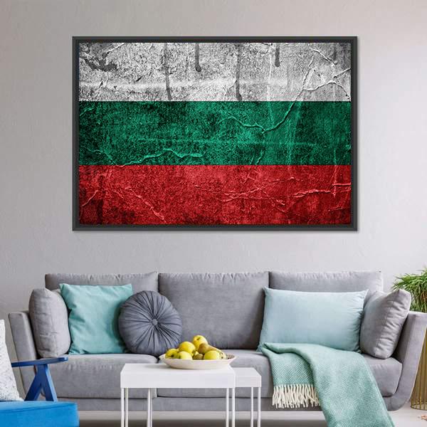 Bulgarian Flag Canvas Wall Art-1 Piece-Floating Frame-24" x 16"-Tiaracle