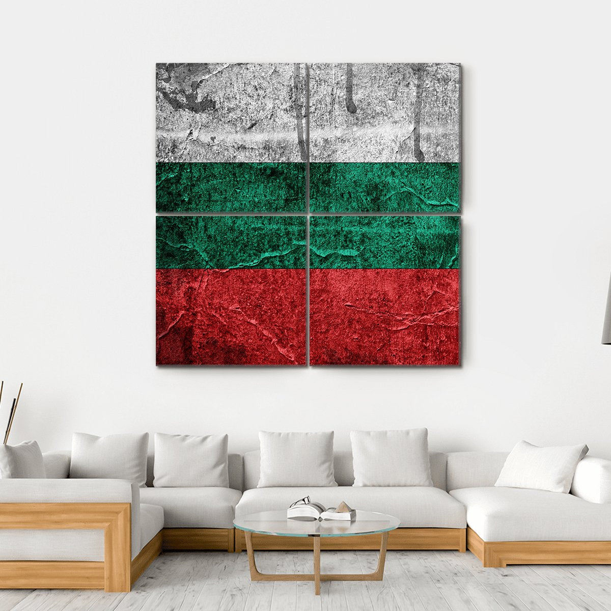 Bulgarian Flag Canvas Wall Art-4 Square-Gallery Wrap-17" x 17"-Tiaracle