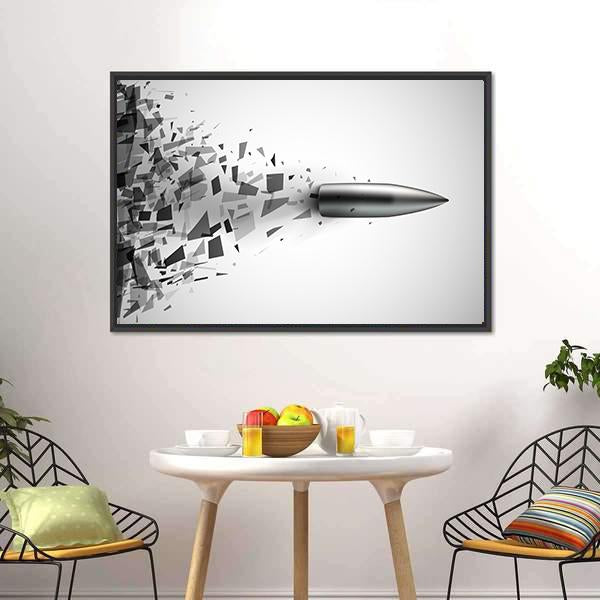 Bullet Shot Smashed The Glass In The Splinters Canvas Wall Art-5 Horizontal-Gallery Wrap-22" x 12"-Tiaracle