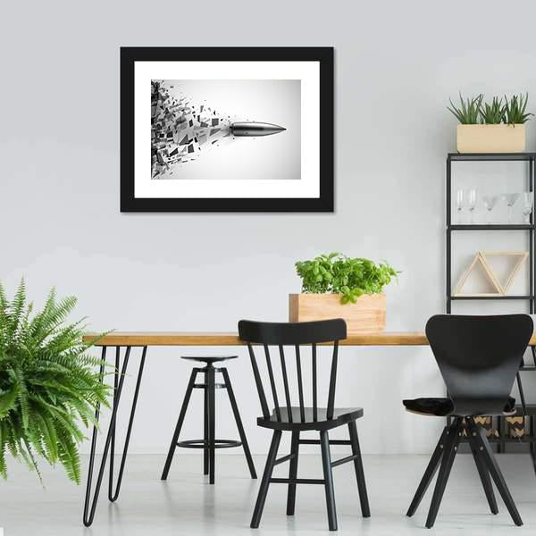 Bullet Shot Smashed The Glass In The Splinters Canvas Wall Art-5 Horizontal-Gallery Wrap-22" x 12"-Tiaracle