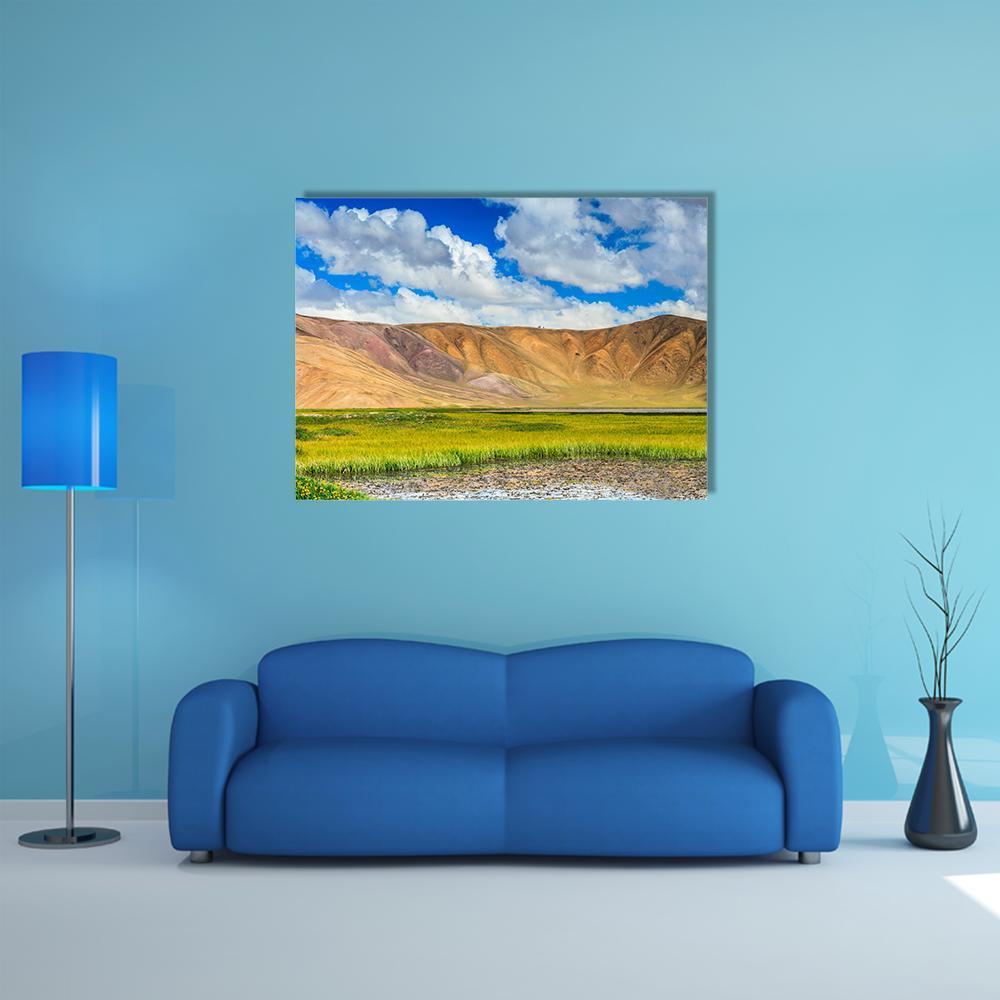 Bulunkul Lake Tajikistan Canvas Wall Art-1 Piece-Gallery Wrap-48" x 32"-Tiaracle