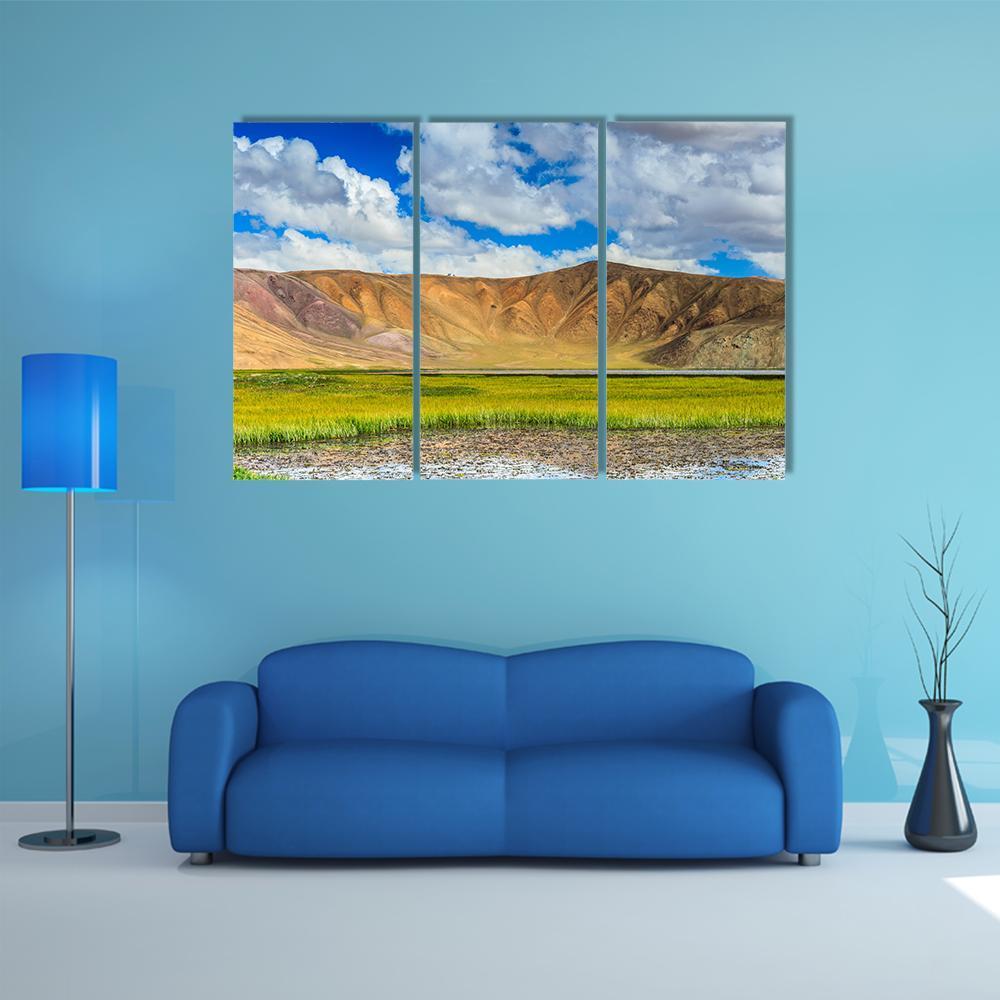 Bulunkul Lake Tajikistan Canvas Wall Art-3 Horizontal-Gallery Wrap-37" x 24"-Tiaracle
