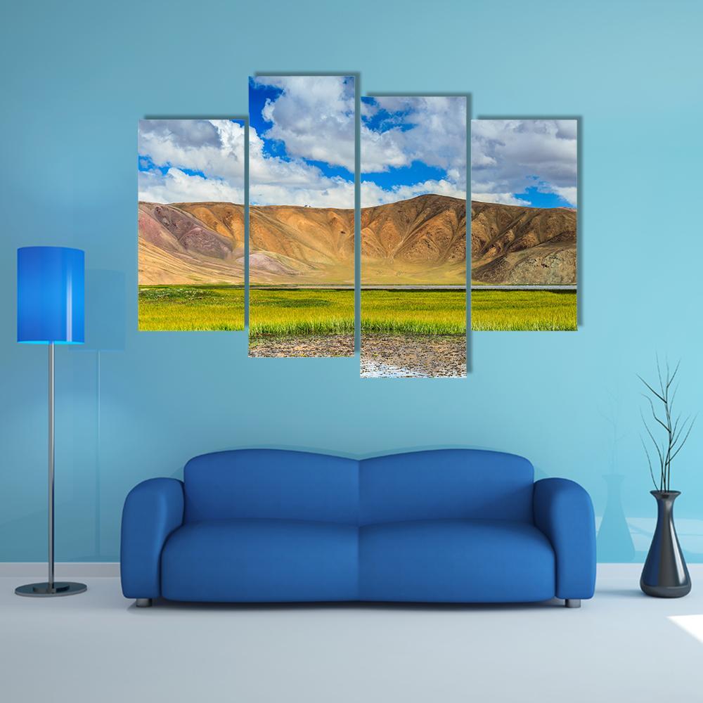 Bulunkul Lake Tajikistan Canvas Wall Art-4 Pop-Gallery Wrap-50" x 32"-Tiaracle