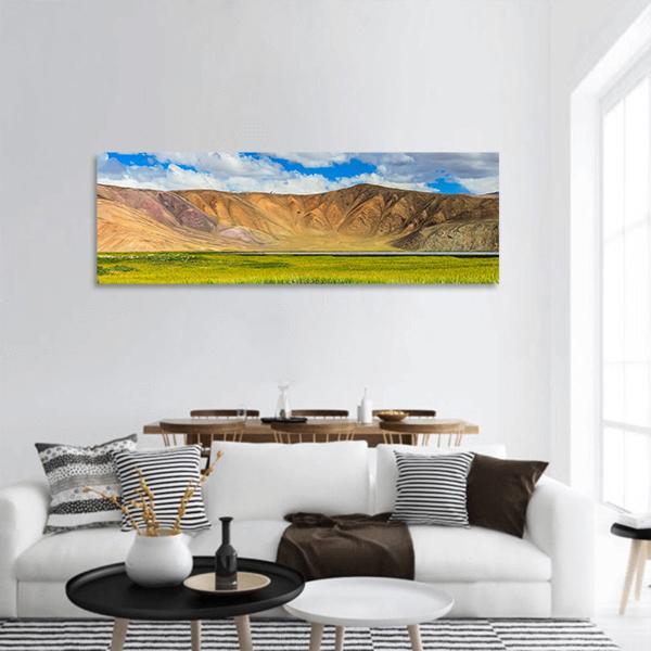 Bulunkul Lake Tajikistan Panoramic Canvas Wall Art-3 Piece-25" x 08"-Tiaracle