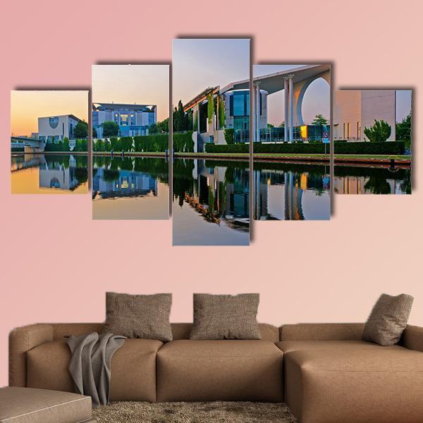 Bundeskanzleramt In Berlin Canvas Wall Art-5 Star-Gallery Wrap-62" x 32"-Tiaracle