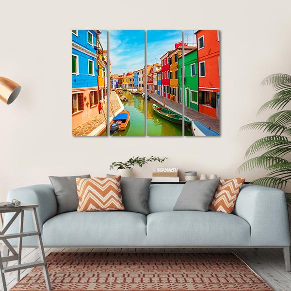 Burano Island In The Venetian Lagoon Canvas Wall Art-4 Horizontal-Gallery Wrap-34" x 24"-Tiaracle