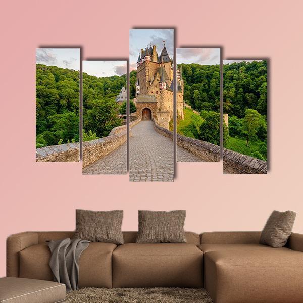 Burg Eltz Castle Germany Canvas Wall Art-5 Pop-Gallery Wrap-47" x 32"-Tiaracle