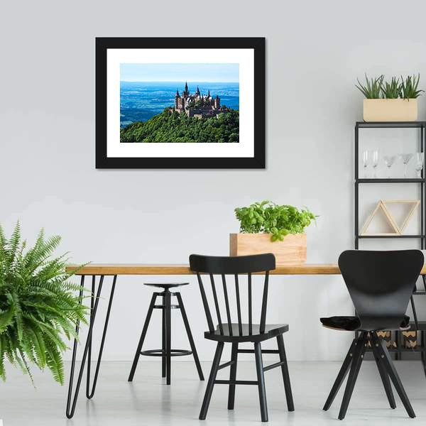 Burg Hohenzollern Castle Panoramic Canvas Wall Art-1 Piece-36" x 12"-Tiaracle