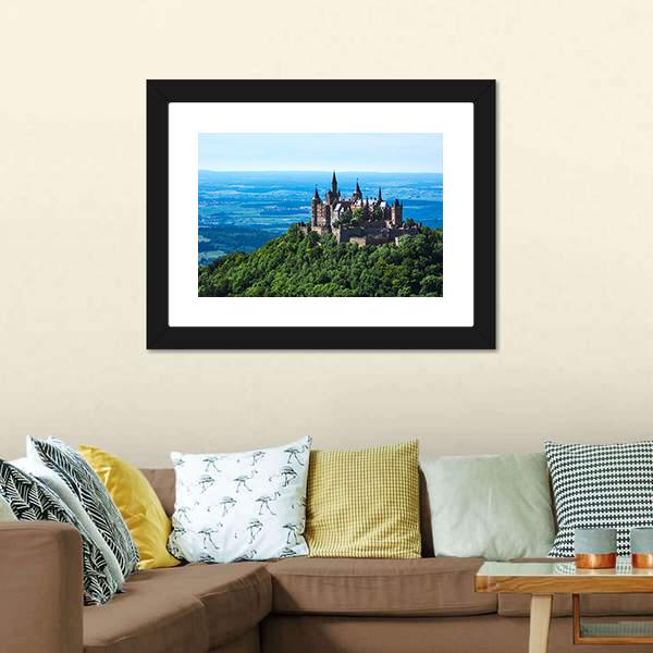 Burg Hohenzollern Castle Panoramic Canvas Wall Art-1 Piece-36" x 12"-Tiaracle