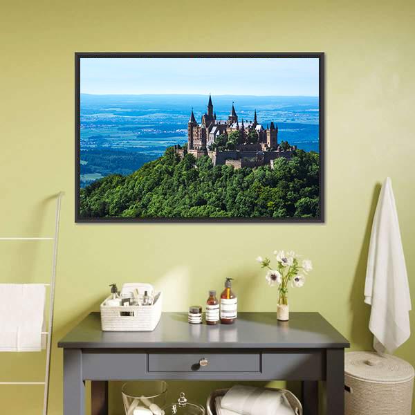 Burg Hohenzollern Castle Panoramic Canvas Wall Art-1 Piece-36" x 12"-Tiaracle