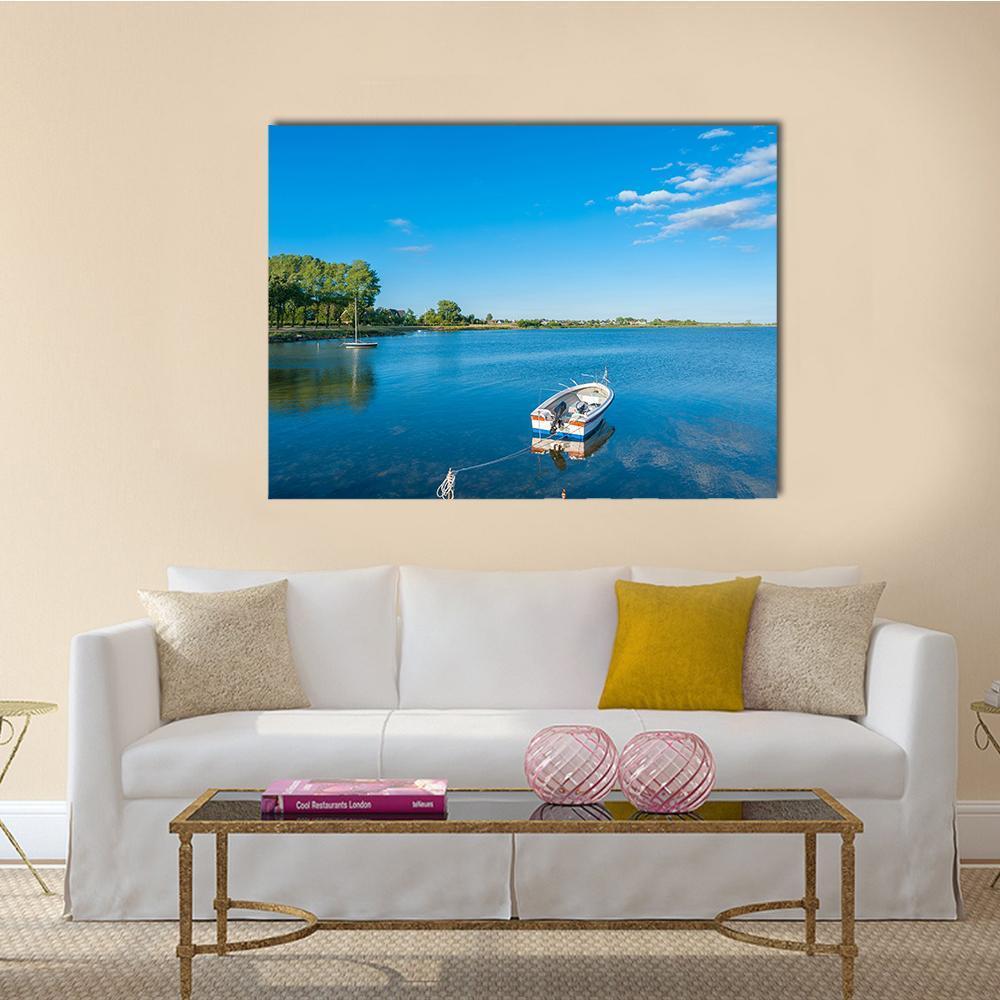 Burger Inland Lake Canvas Wall Art-4 Pop-Gallery Wrap-50" x 32"-Tiaracle