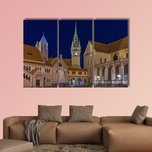Braunschweig At Evening Canvas Wall Art-3 Horizontal-Gallery Wrap-25" x 16"-Tiaracle