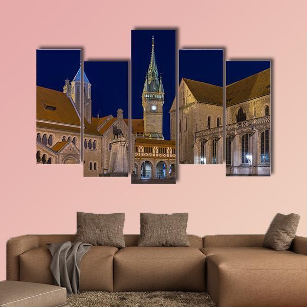 Braunschweig At Evening Canvas Wall Art-5 Pop-Gallery Wrap-47" x 32"-Tiaracle