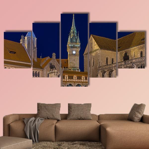 Braunschweig At Evening Canvas Wall Art-5 Star-Gallery Wrap-62" x 32"-Tiaracle