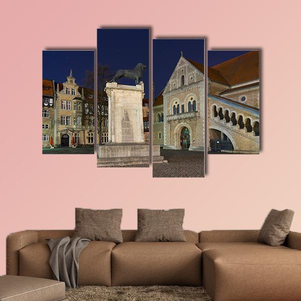 Braunschweig At Night Canvas Wall Art-4 Pop-Gallery Wrap-50" x 32"-Tiaracle