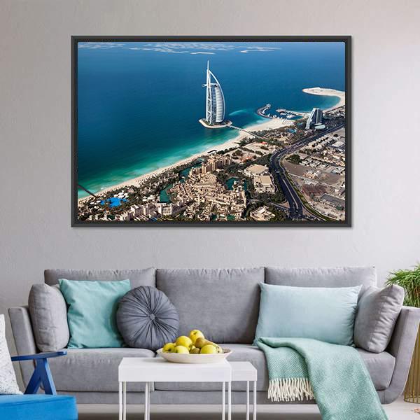 Burj Al Arab Panoramic Canvas Wall Art-1 Piece-36" x 12"-Tiaracle