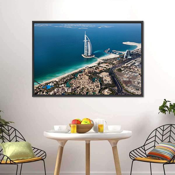 Burj Al Arab Panoramic Canvas Wall Art-1 Piece-36" x 12"-Tiaracle