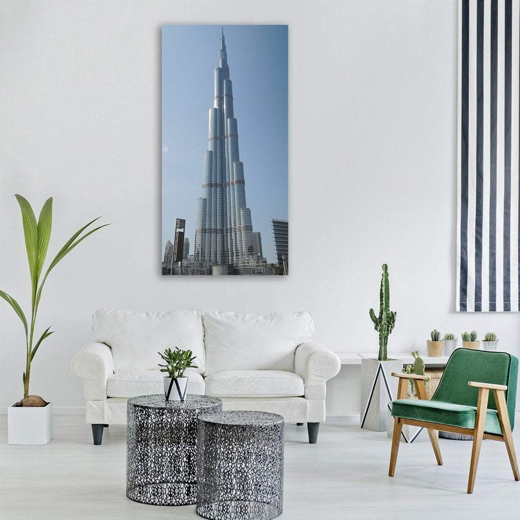 Burj Khalifa Vertical Canvas Wall Art-1 Vertical-Gallery Wrap-12" x 24"-Tiaracle