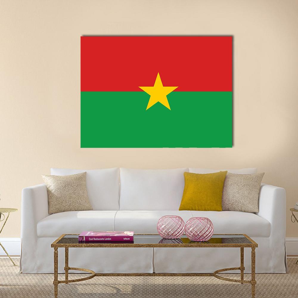 Burkina Faso Flag Canvas Wall Art-1 Piece-Gallery Wrap-36" x 24"-Tiaracle