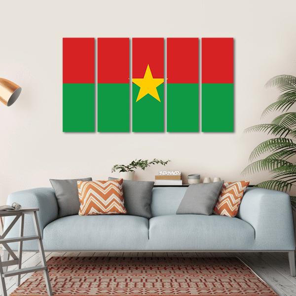 Burkina Faso Flag Canvas Wall Art-5 Horizontal-Gallery Wrap-22" x 12"-Tiaracle