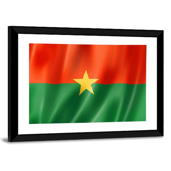 Burkina Faso Flag Canvas Wall Art-5 Horizontal-Gallery Wrap-22" x 12"-Tiaracle
