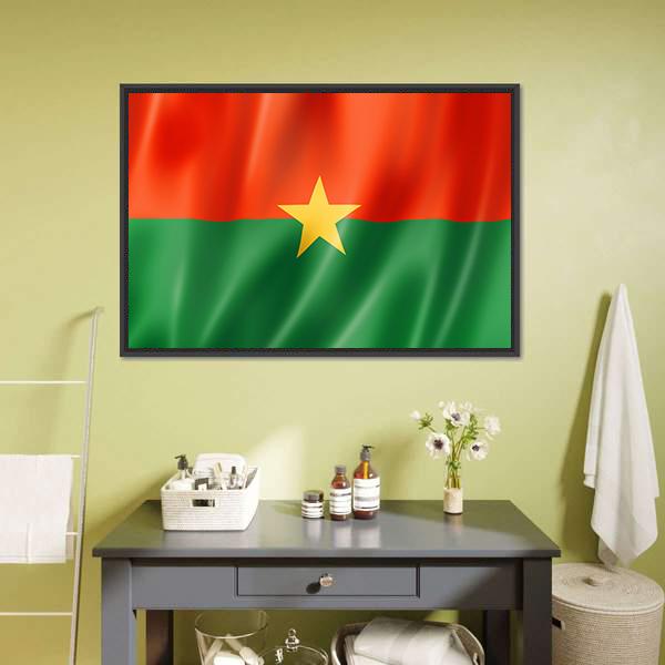 Burkina Faso Flag Canvas Wall Art-3 Horizontal-Gallery Wrap-25" x 16"-Tiaracle