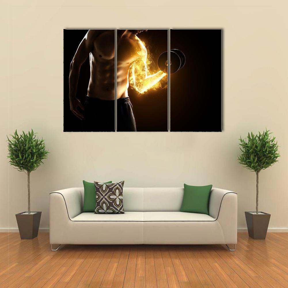 Burning Muscles Canvas Wall Art-3 Horizontal-Gallery Wrap-37&quot; x 24&quot;-Tiaracle