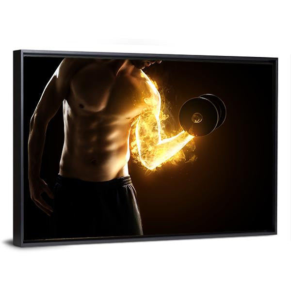 Burning Muscles Canvas Wall Art-3 Horizontal-Gallery Wrap-25" x 16"-Tiaracle