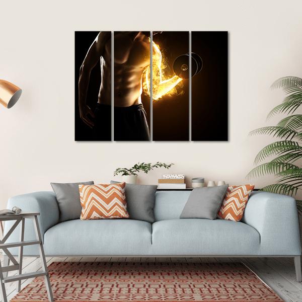 Burning Muscles Canvas Wall Art-4 Horizontal-Gallery Wrap-34" x 24"-Tiaracle