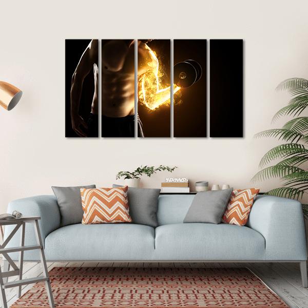 Burning Muscles Canvas Wall Art-5 Horizontal-Gallery Wrap-22" x 12"-Tiaracle