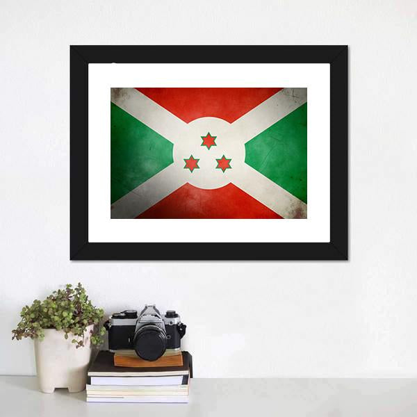 Burundi Faso Flag Canvas Wall Art-1 Piece-Framed Print-20" x 16"-Tiaracle