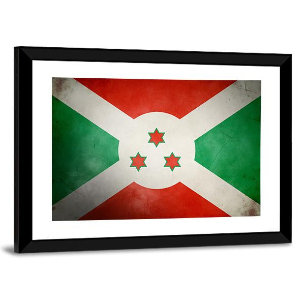 Burundi Faso Flag Canvas Wall Art-5 Horizontal-Gallery Wrap-22" x 12"-Tiaracle