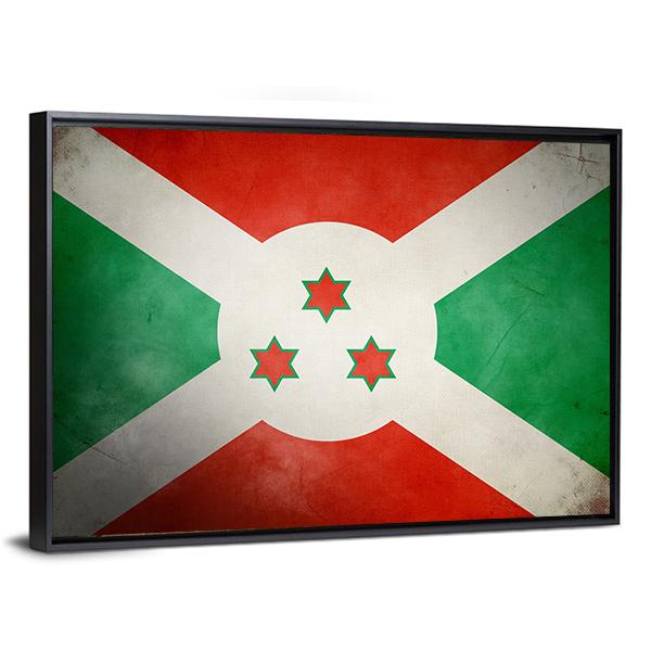 Burundi Faso Flag Canvas Wall Art-5 Horizontal-Gallery Wrap-22" x 12"-Tiaracle