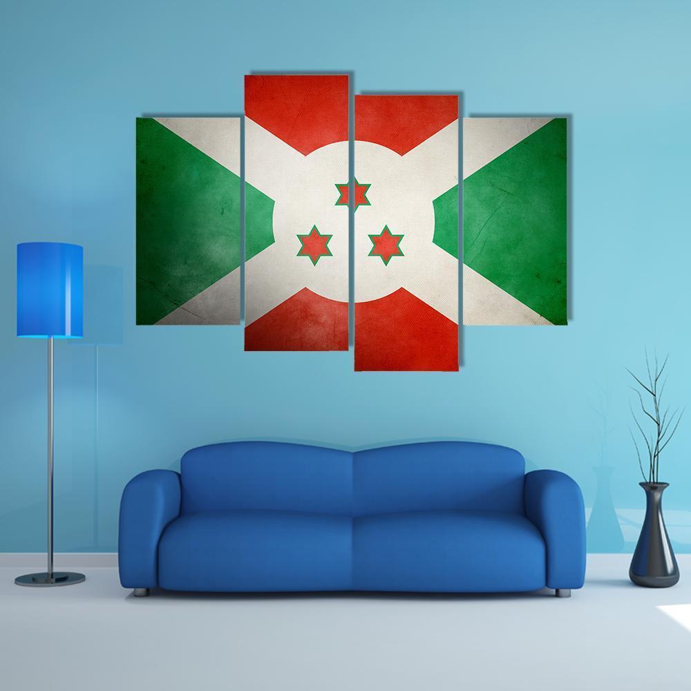 Burundi Faso Flag Canvas Wall Art-4 Pop-Gallery Wrap-50" x 32"-Tiaracle
