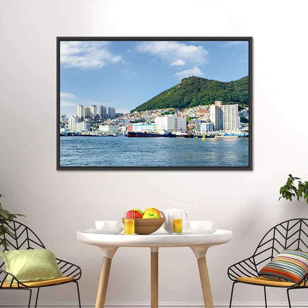Busan City With Lake Canvas Wall Art-3 Horizontal-Gallery Wrap-25" x 16"-Tiaracle