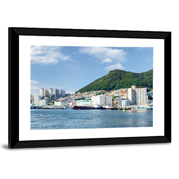 Busan City With Lake Canvas Wall Art-3 Horizontal-Gallery Wrap-25" x 16"-Tiaracle