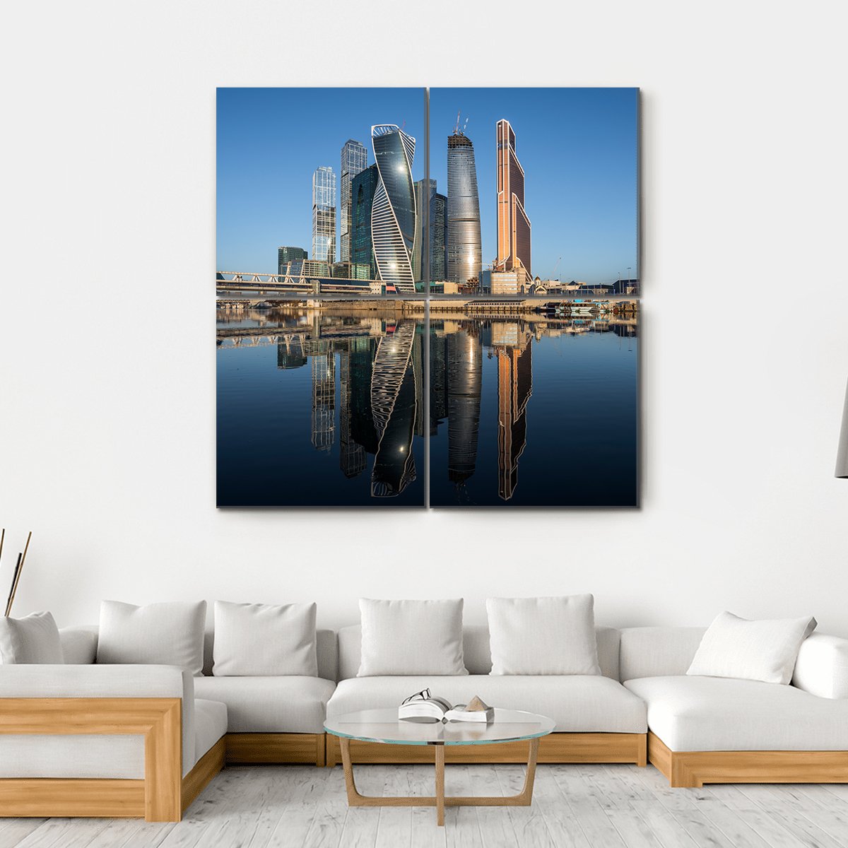 Business Center In Moscow Canvas Wall Art-4 Square-Gallery Wrap-17" x 17"-Tiaracle