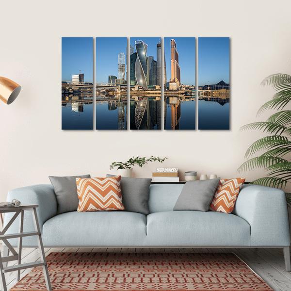 Business Center In Moscow Canvas Wall Art-4 Horizontal-Gallery Wrap-34" x 24"-Tiaracle