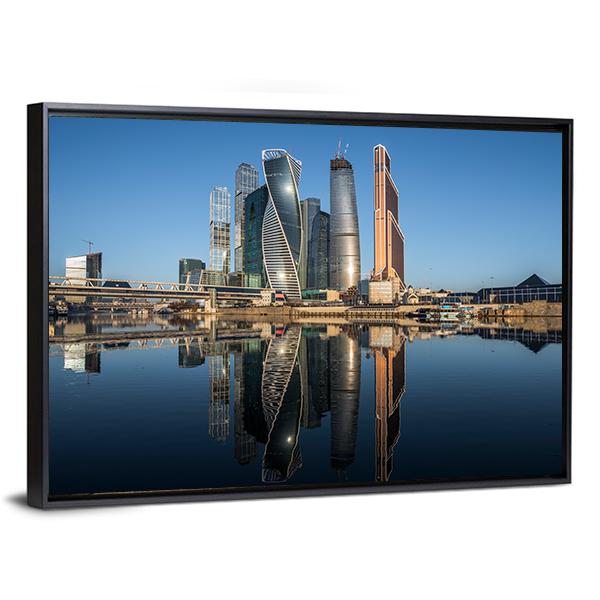 Business Center In Moscow Canvas Wall Art-3 Horizontal-Gallery Wrap-25" x 16"-Tiaracle