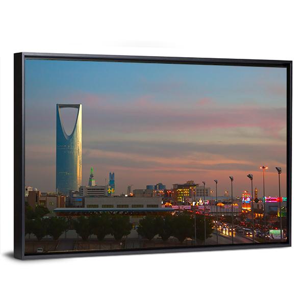 Business District Landmarks Of Riyadh Canvas Wall Art-3 Horizontal-Gallery Wrap-25" x 16"-Tiaracle