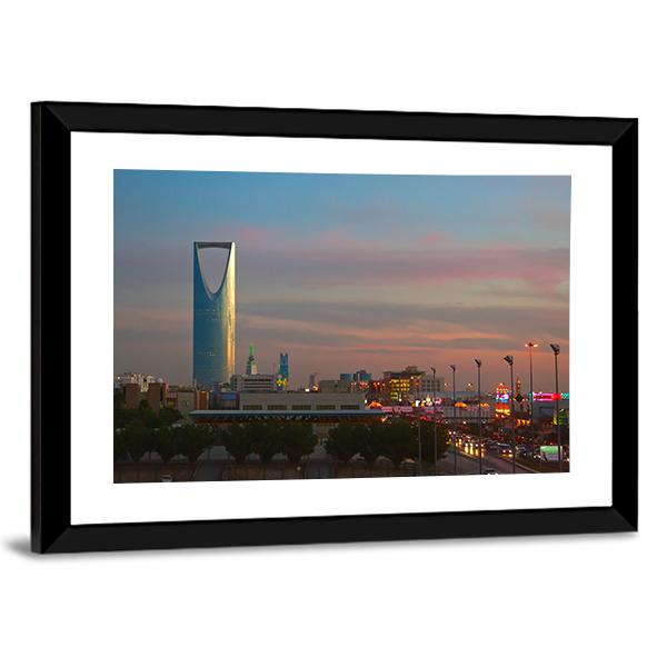 Business District Landmarks Of Riyadh Canvas Wall Art-3 Horizontal-Gallery Wrap-25" x 16"-Tiaracle