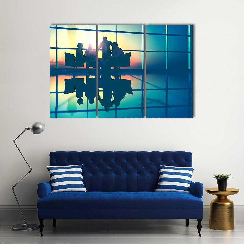 Business Meeting Canvas Wall Art-3 Horizontal-Gallery Wrap-37" x 24"-Tiaracle