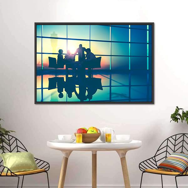 Business Meeting Canvas Wall Art-3 Horizontal-Gallery Wrap-25" x 16"-Tiaracle