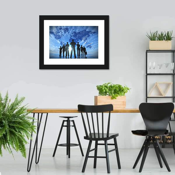 Business People Silhouettes Canvas Wall Art-5 Horizontal-Gallery Wrap-22" x 12"-Tiaracle