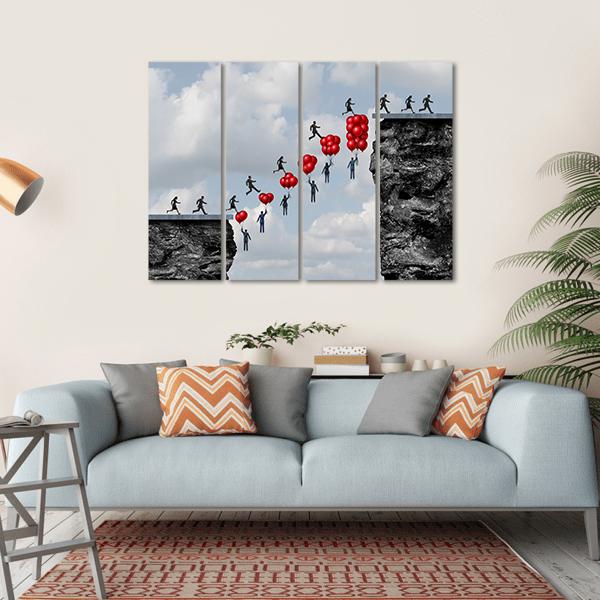 Business Teamwork Success Canvas Wall Art-4 Horizontal-Gallery Wrap-34" x 24"-Tiaracle